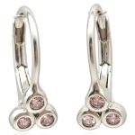 Vintage silver baby earrings with pink stones