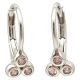 Vintage silver baby earrings with pink stones