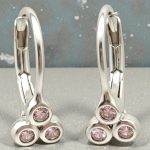 Vintage silver baby earrings with pink stones