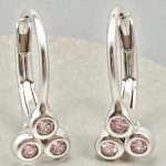 Vintage silver baby earrings with pink stones