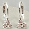 Vintage silver baby earrings with pink stones