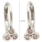 Vintage silver baby earrings with pink stones