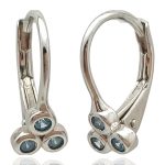 Vintage silver baby earrings with light blue stones