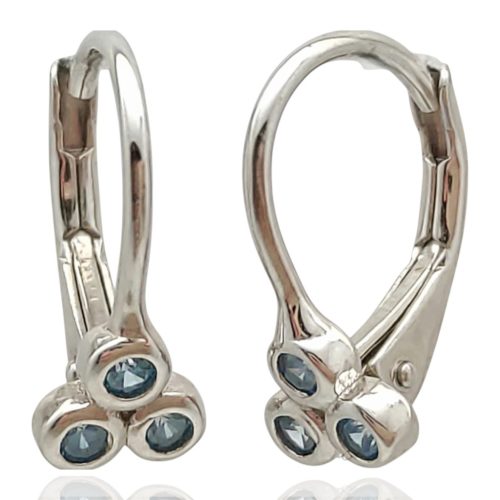 Vintage silver baby earrings with light blue stones