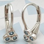 Vintage silver baby earrings with light blue stones