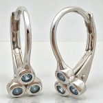 Vintage silver baby earrings with light blue stones
