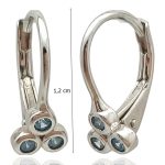 Vintage silver baby earrings with light blue stones