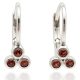 Vintage silver baby earrings with red stones