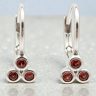 Vintage silver baby earrings with red stones