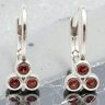 Vintage silver baby earrings with red stones