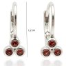 Vintage silver baby earrings with red stones
