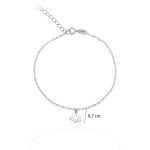 Thin silver bracelet with lotus flower pendant