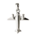 Silver airplane pendant 2 cm