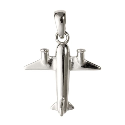 Silver airplane pendant 2 cm