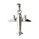 Silver airplane pendant 2 cm