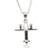 Silver airplane pendant 2 cm