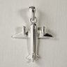 Silver airplane pendant 2 cm