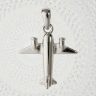 Silver airplane pendant 2 cm