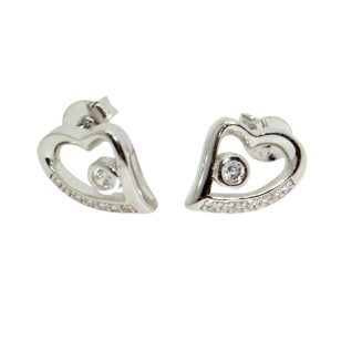 Silver heart earrings