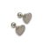 Silver heart earrings for girls with ball clasps