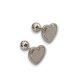 Silver heart earrings for girls with ball clasps