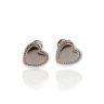 Silver heart earrings for girls with ball clasps