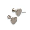 Silver heart earrings for girls with ball clasps
