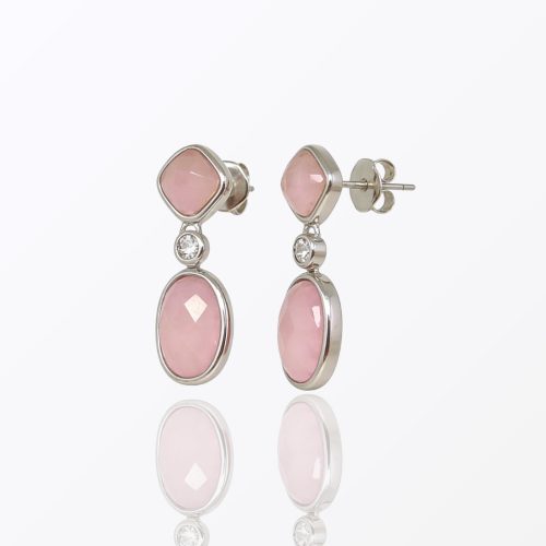 Rose Quartz drop earrings