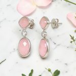 Rose Quartz drop earrings