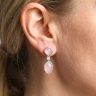 Rose Quartz drop earring
