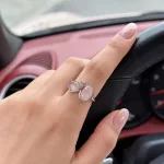 Rózsakvarc ezüst gyűrű