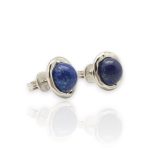 Silver earrings with blue Lapis Lazuli stone