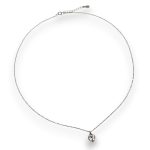 Silver necklace with heart-shaped zirconia pendant