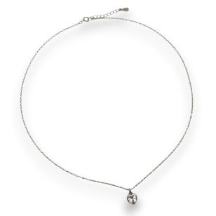 Silver necklace with heart-shaped zirconia pendant