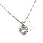 Silver necklace with heart-shaped zirconia pendant