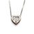 Heart-shaped silver necklace with button clasp