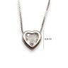 Heart-shaped silver necklace with button clasp