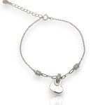 Silver chain bracelet with a heart charm