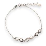 Silver bracelet with infinity symbols