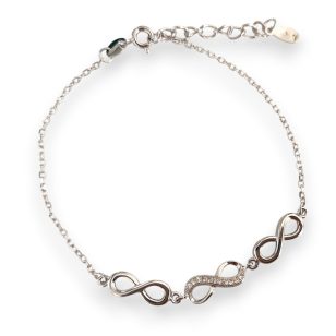 Silver bracelet with infinity symbols