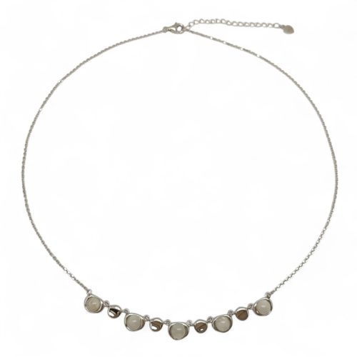 Silver necklace with rock crystal pendants