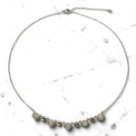 Silver necklace with rock crystal pendants