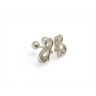 Cat-shaped silver earrings for girls with ball clasps