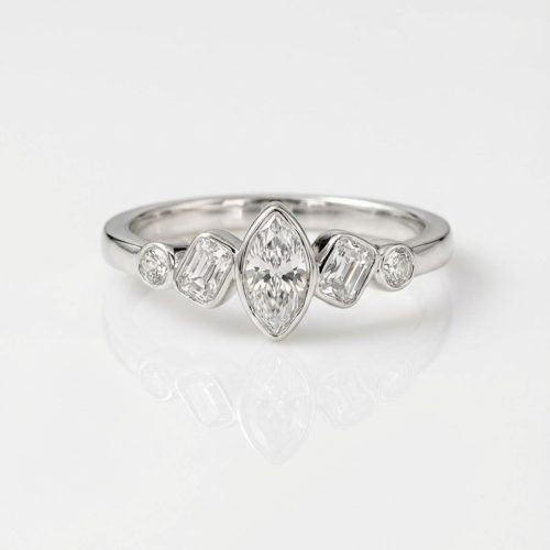 5-stone elegant silver ring