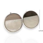 Split-circle silver mother-of-pearl earrings
