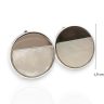 Split-circle silver mother-of-pearl earrings