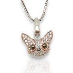 Chihuahua head silver pendant