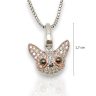 Chihuahua head silver pendant