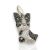 Boston Terrier silver dog pendant with black and white cubic zirconia stones