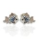 Silver fish earrings with blue stones